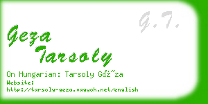 geza tarsoly business card
